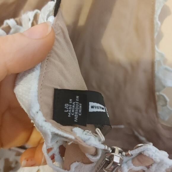 Design Lab Size Large L Ice Blue Lace Nude Detailing NWT NEW Dress Preppy Weddin - Picture 4 of 12